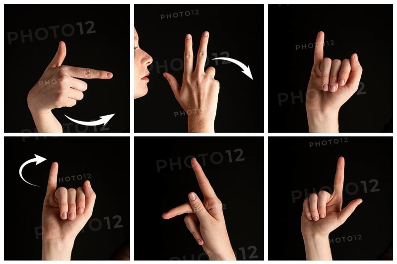 Collection hand gestures sign language