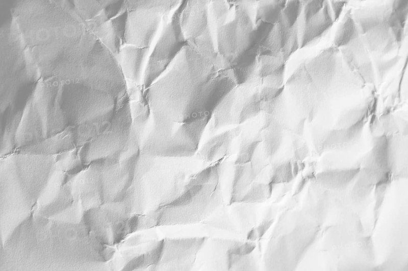 Copy space crumpled white paper