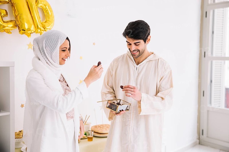 Eid concept with group friends