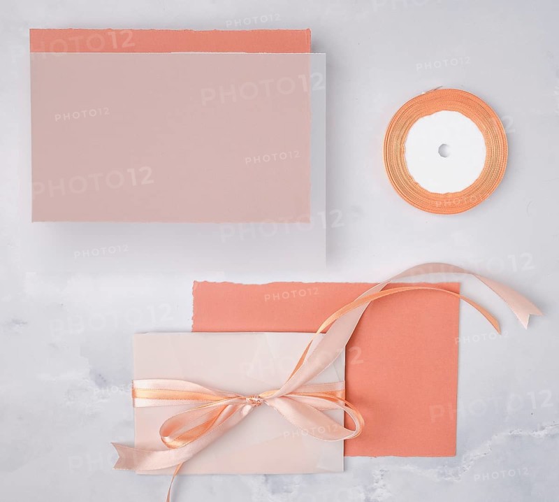 Flat lay wedding composition with minimalist invitations mock up