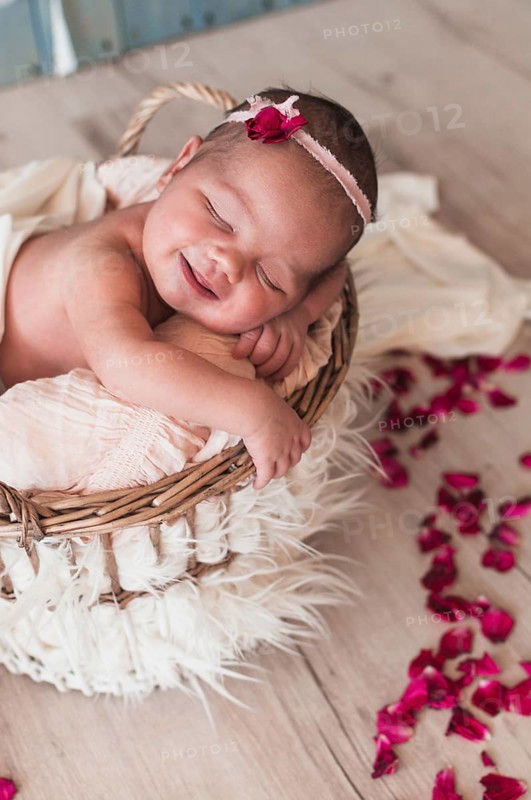 Little baby sleeping happily