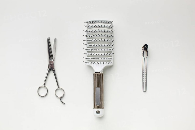 Metallic hair supplies top view