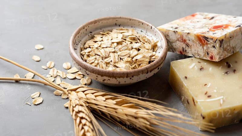 Natural handmade soap from wheat high view