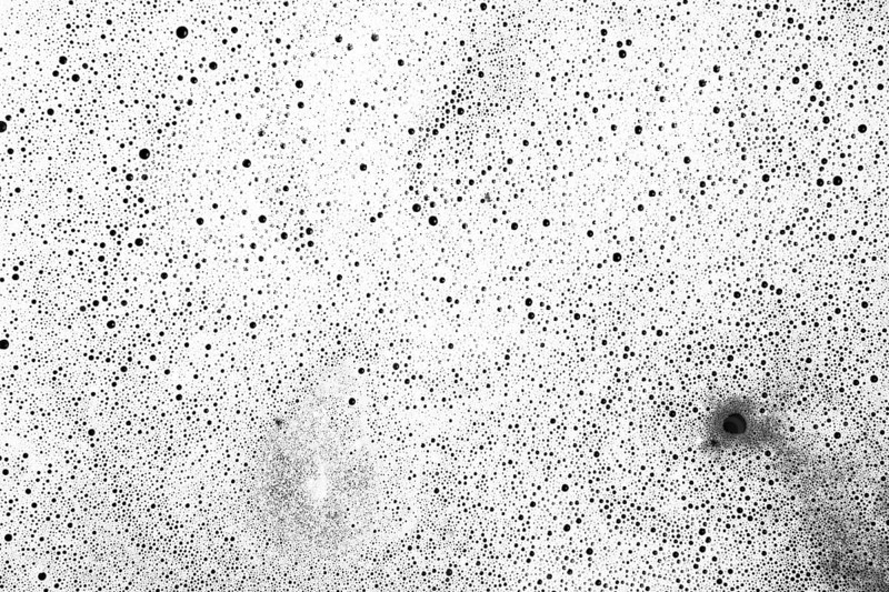 Overhead view bath bomb foam water
