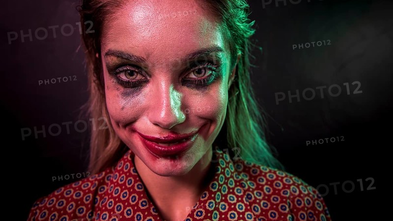 Portrait make up clown horror character looking camera
