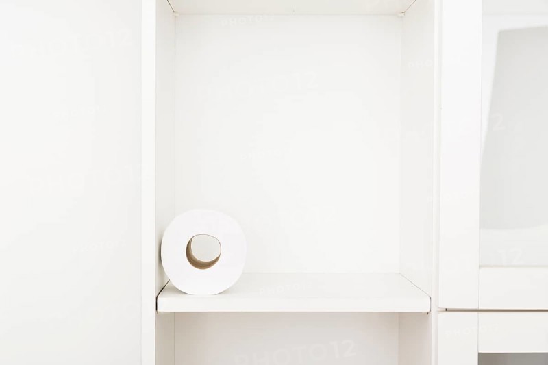 Shelf with toilet paper roll
