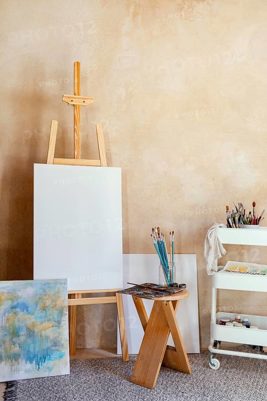 Studio with props painting