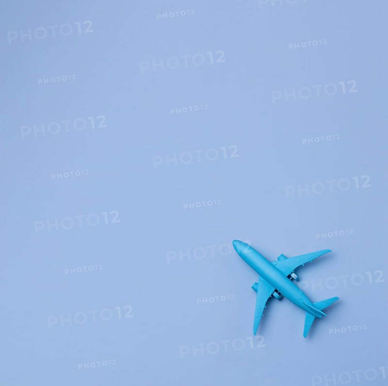 Top view airplane with copy space