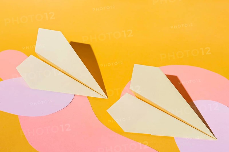 Top view paper planes arrangement