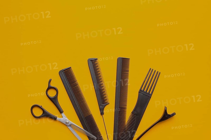Top view professional hairdressing equipment