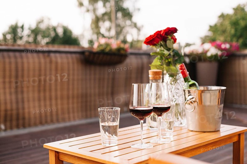 Wine glass restaurant setting