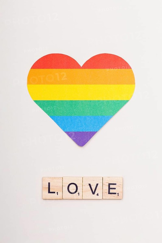 Word love wooden cubes lgbt heart