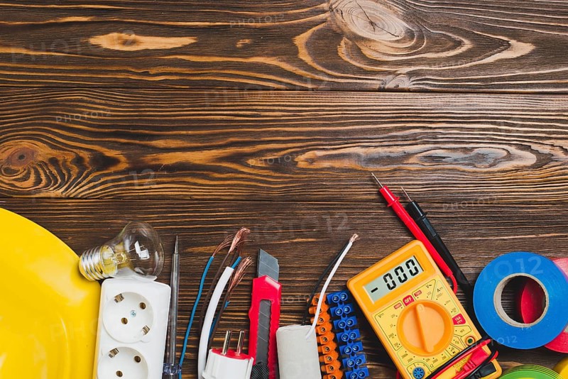 Workshop with electrical tools