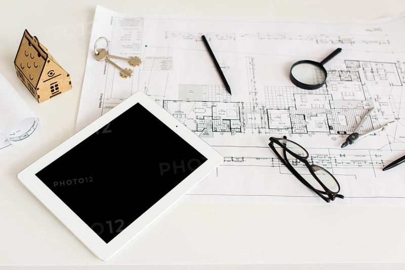 Architecture project tablet mockup