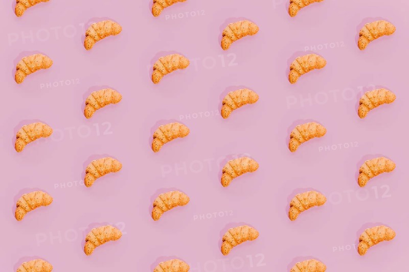 Bakery pattern with baked croissant