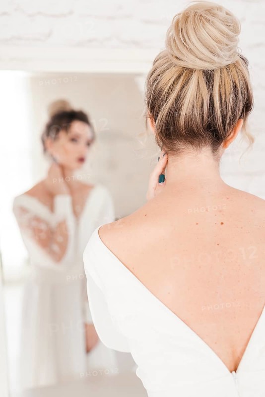 Bride with wedding dress