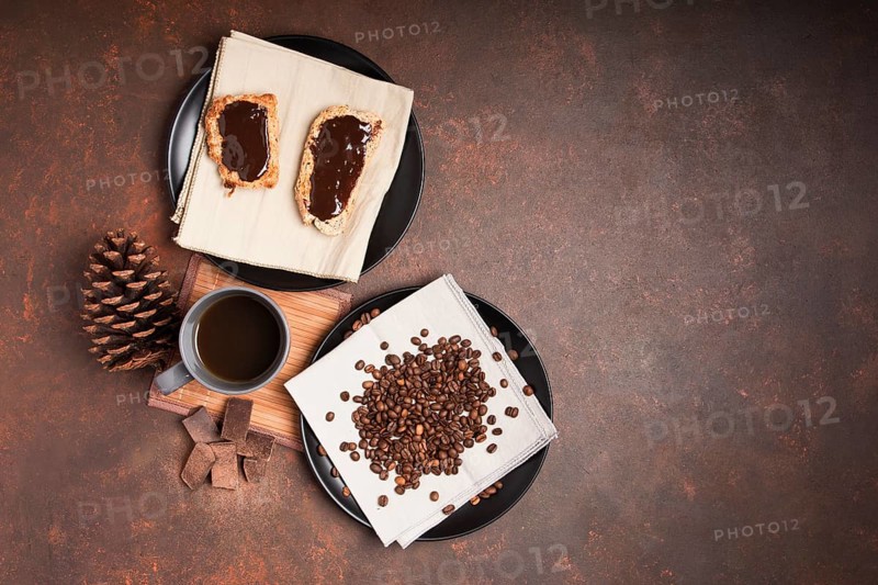 Chocolate dessert with copy space