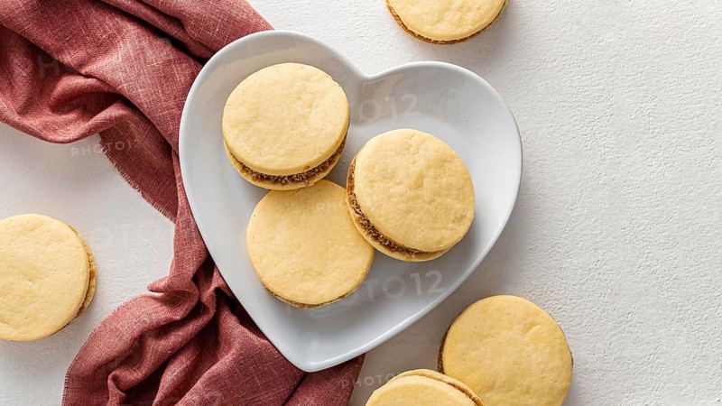 Delicious alfajores cookies concept
