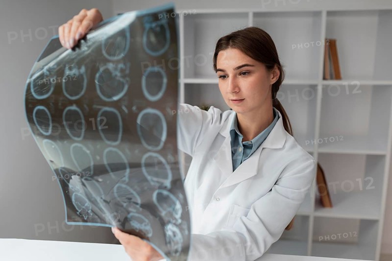 Doctor checking patients x ray