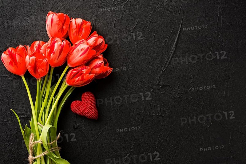Heart bouquet tulips