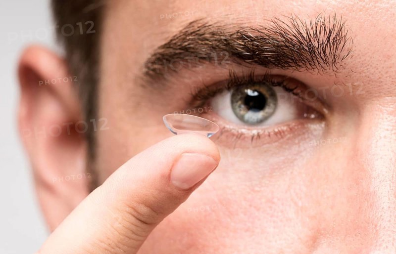 Man holding eye contact