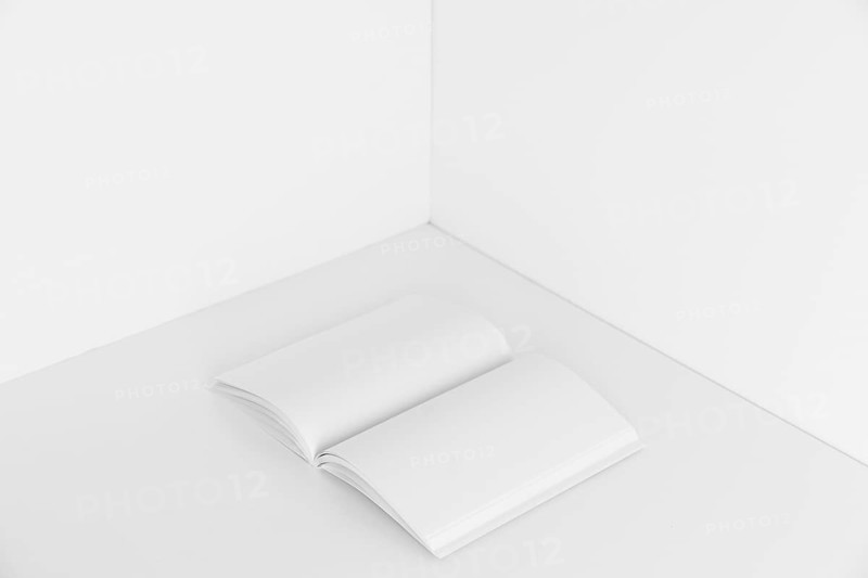 Blank open book corner room