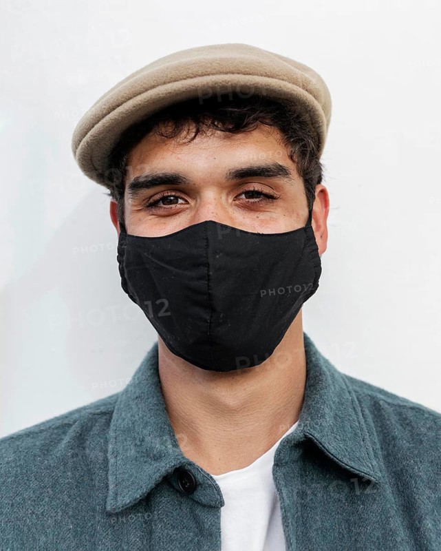Close up man wearing face mask