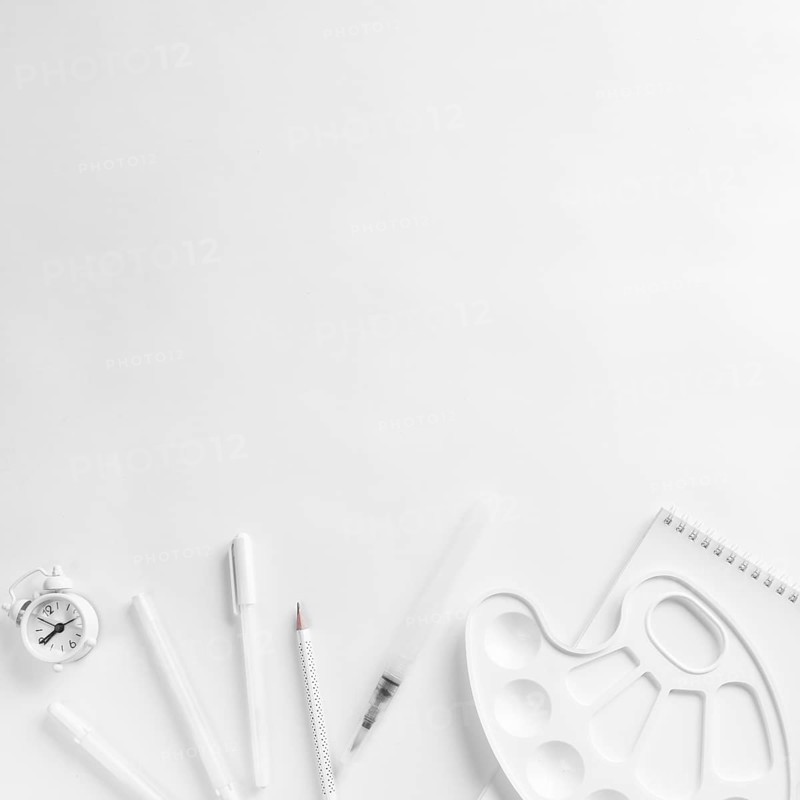 Composition white stationery tools drawing