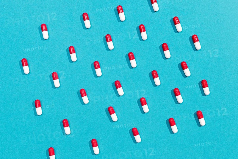 Flat lay pills collection