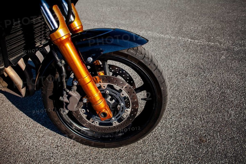Front tire orange motorbike