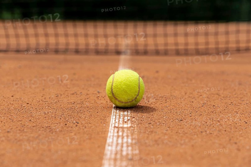 Front view tennis ball court ground