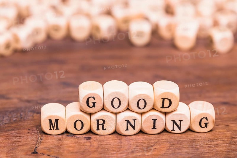 Good morning letter wooden blocks