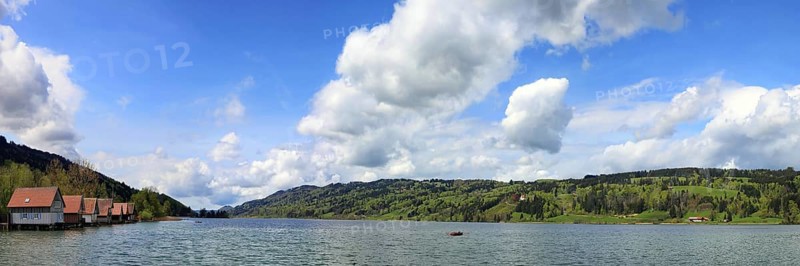 Picturesque landscape at the Großer Alpsee with mountains
