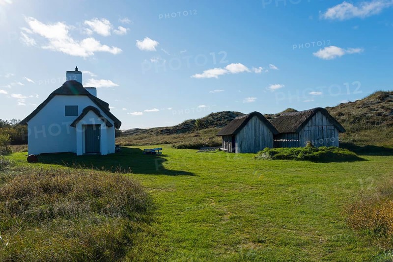 Thatched house and shed at Rabjerg Mile