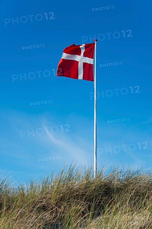 Danish flag waving in the wind
