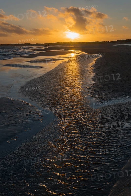 Baltic Sea beach at sunset at the meeting of the North Sea and the Baltic Sea