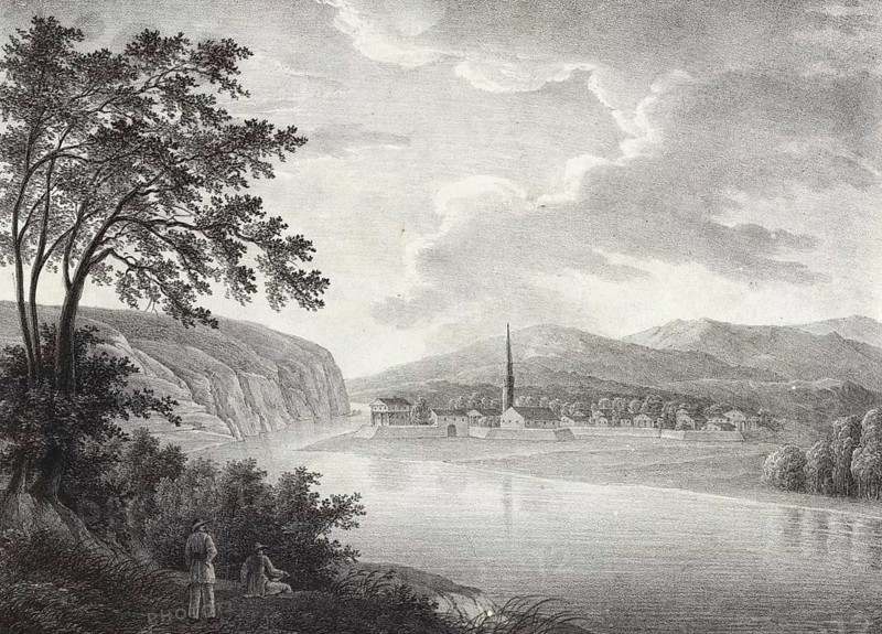 The river Danube in the former Wallachia. Turnul Fortress
