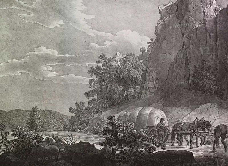 The river Danube between Postsaal and Abbach in Lower Bavaria around 1830