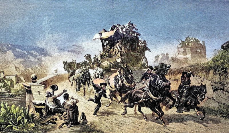 A stagecoach near Toledo in Spain