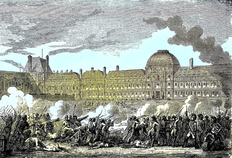 The uprising of 10 August 1792 was one of the decisive events in the history of the French Revolution. The storming of the Tuileries Palace by the National Guard of the insurgent Paris Commune and revolutionaries from Marseille and Brittany led to the fall of the French monarchy