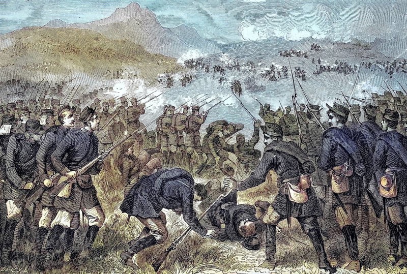 Battle between Russians and Turks in the Lomthale