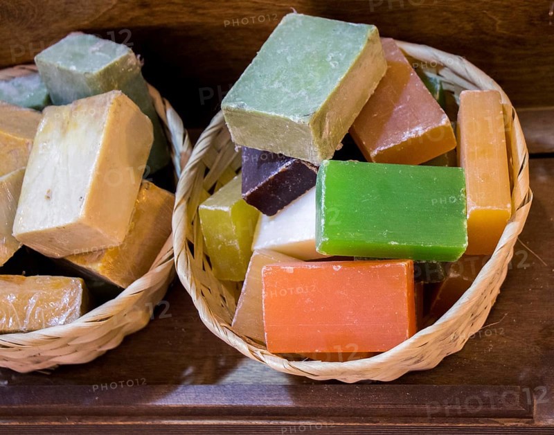 Collection of bars of fragrant hand made organic soap