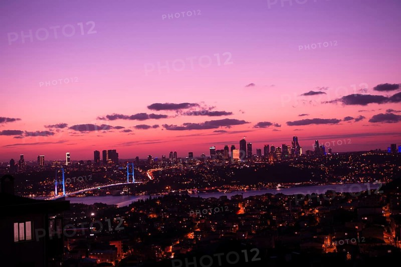 Istanbul Bosporus Bridge on sunset