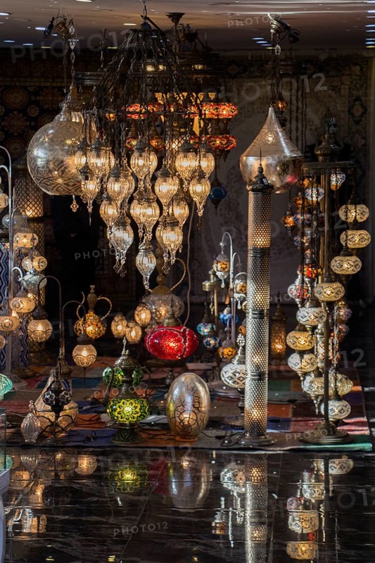 Mosaic Ottoman lamps from Grand Bazaar in Istanbul