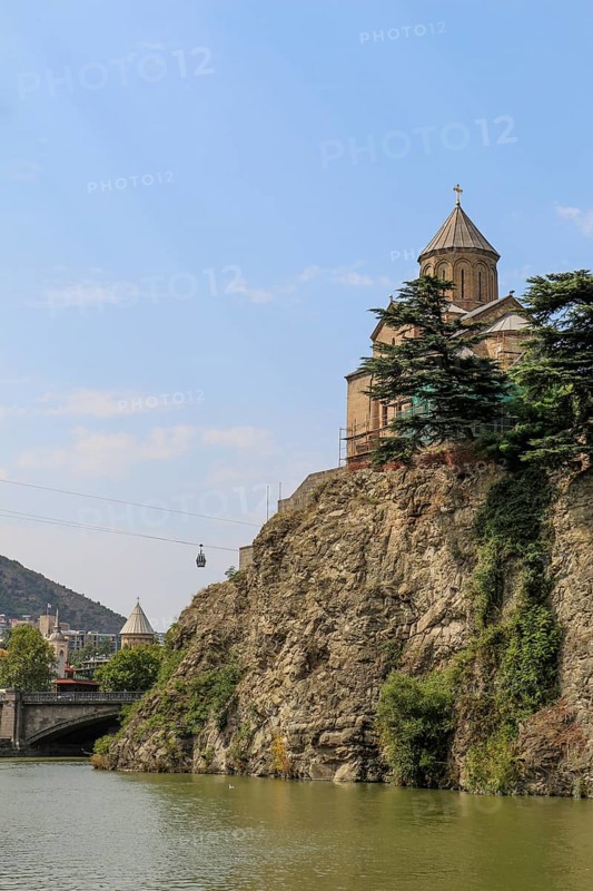 Metekhi Church above the Kura river in Tbilisi