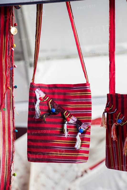 Traditional style handmade woven bags made of fabric