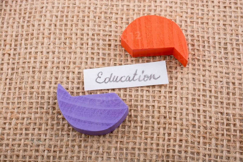 Colorful wooden pieces of a logic puzzle