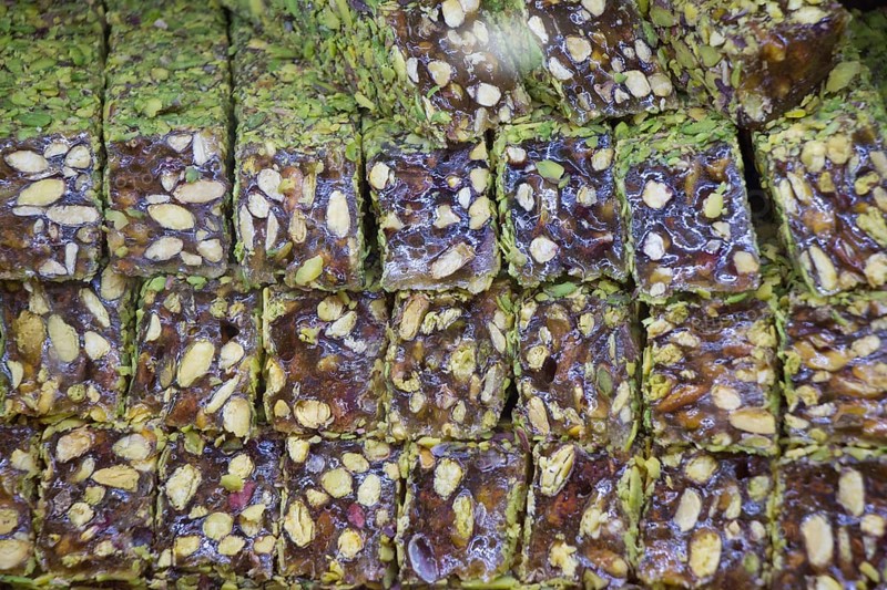 Load of traditional turkish delight rahat lokum