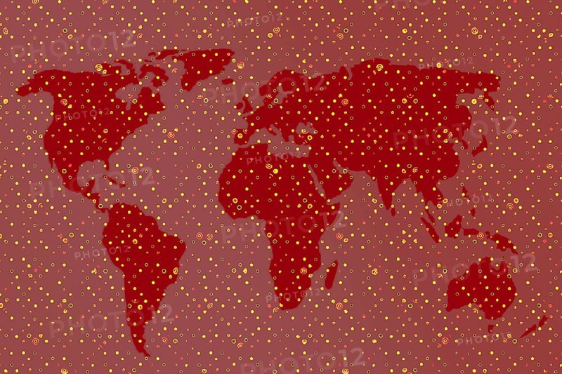 World map design. Earth with continents. Map of europe and america