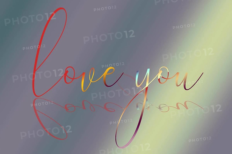 Love wording as symbol of love and care. Happy Valentines Day heart greeting
